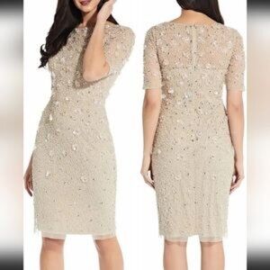 Anthropologie - Beaded Cocktail Dress - Adrianna Papell - New with Tags
